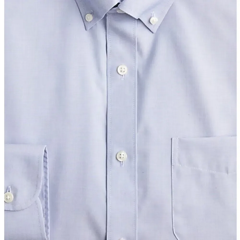 j. crew bg664 Blue Slim Bowery wrinkle-free dress shirt with button-down collar